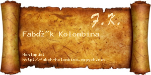 Fabók Kolombina névjegykártya